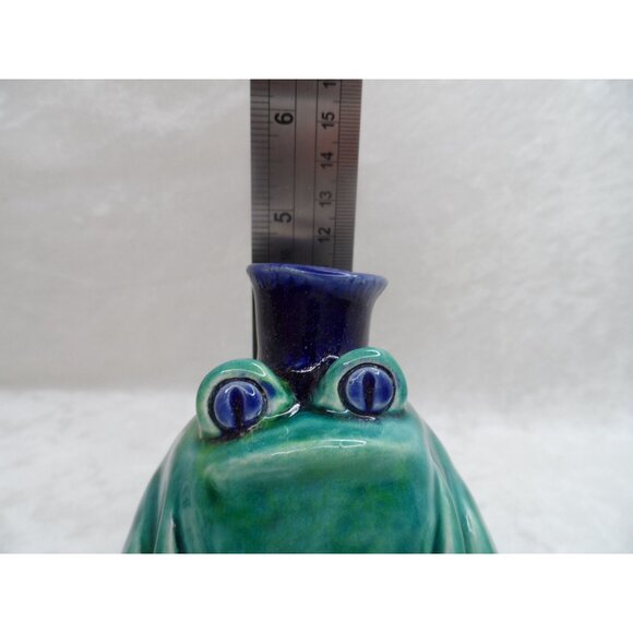 Frog Prince Ceramic Bud Vase Blue & Green - Picture 6 of 9